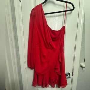 Vici One Shoulder Red Dress
